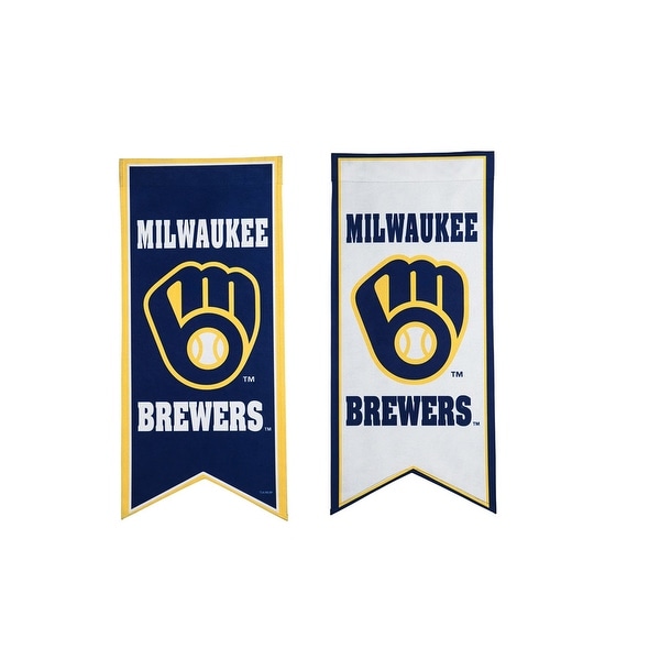 Milwaukee Brewers 12.5" x 28" Double Sided Flag/Banner - Overstock